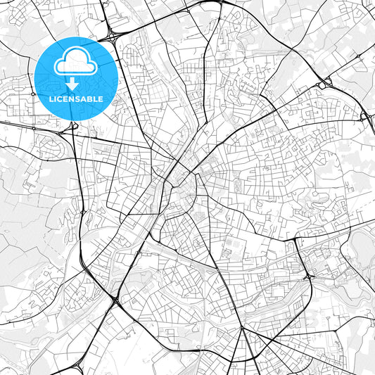 Vector PDF map of Le Mans, France