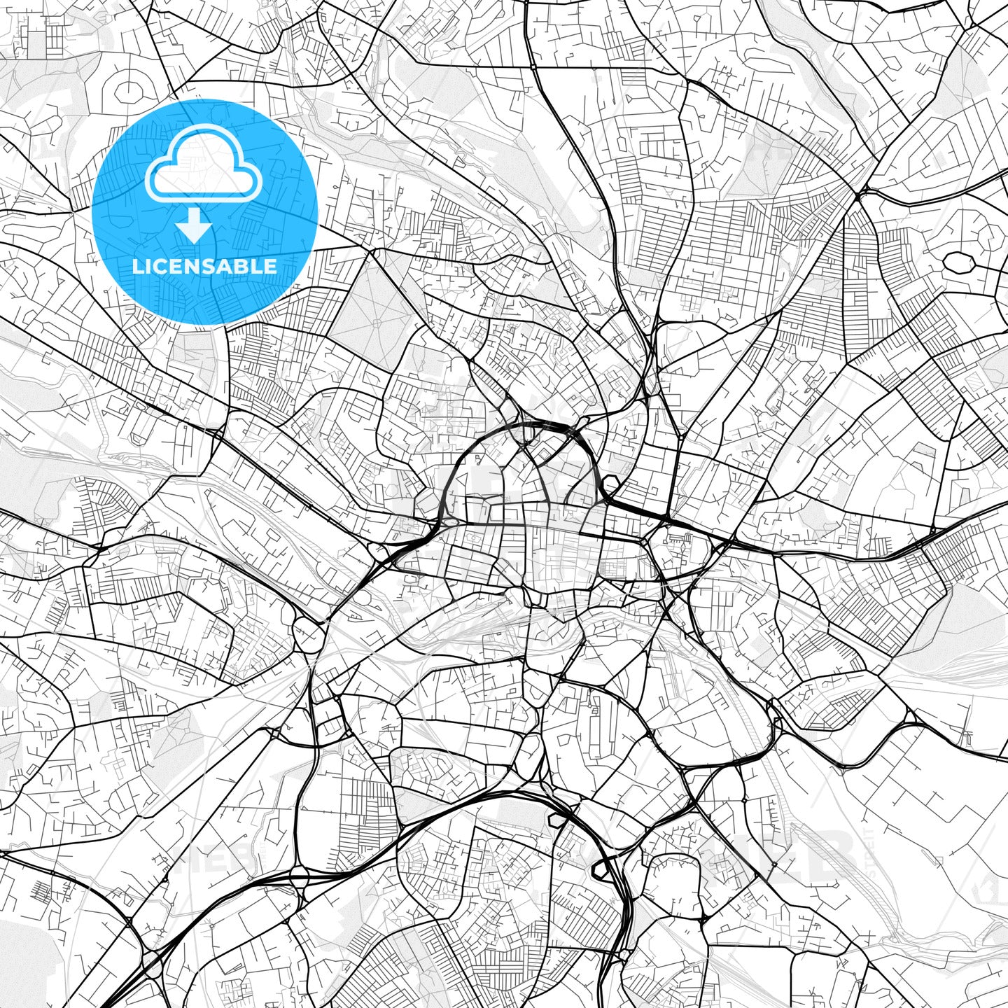 Vector PDF map of Leeds, England