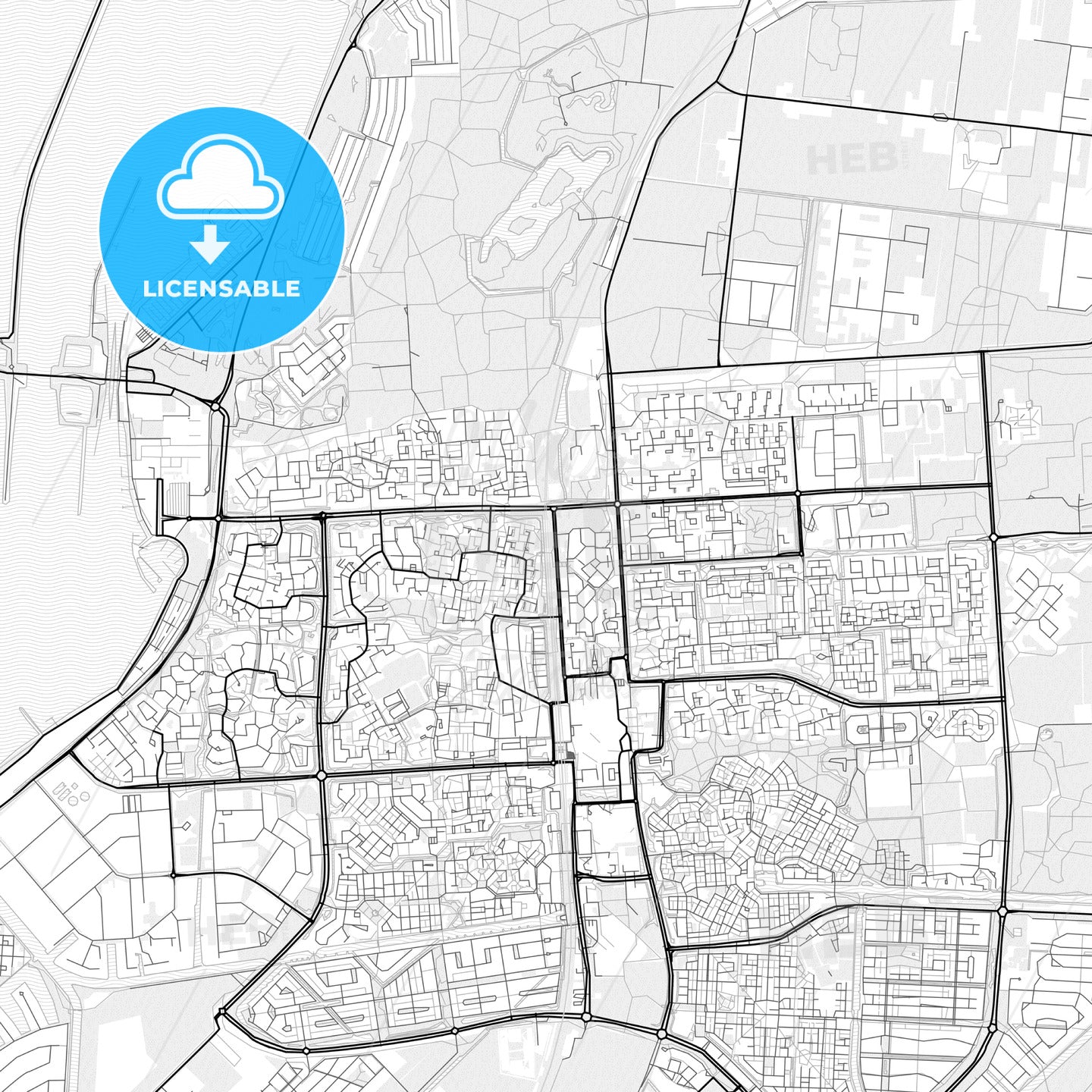 Vector PDF map of Lelystad, Netherlands