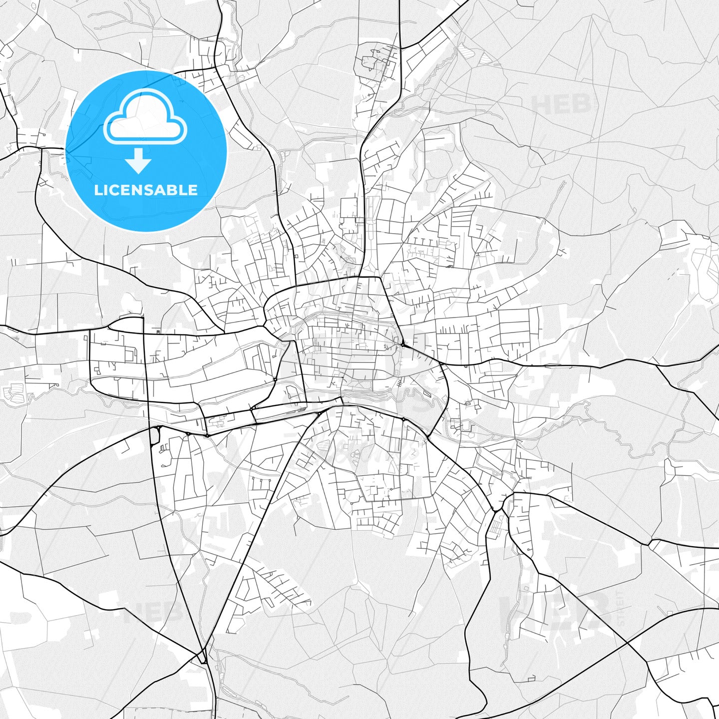 Vector PDF map of Lemgo, Germany