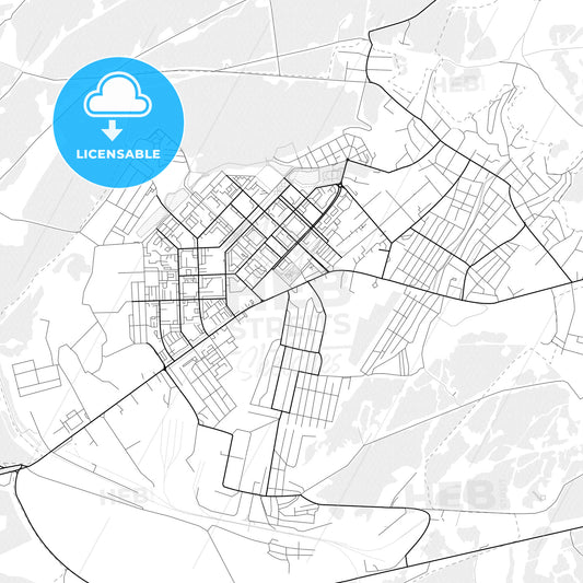 Vector PDF map of Leninogorsk, Russia