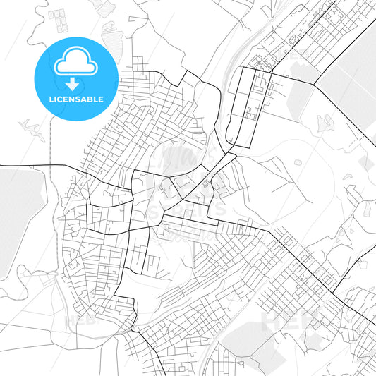 Vector PDF map of Leninsk-Kuznetsky, Russia