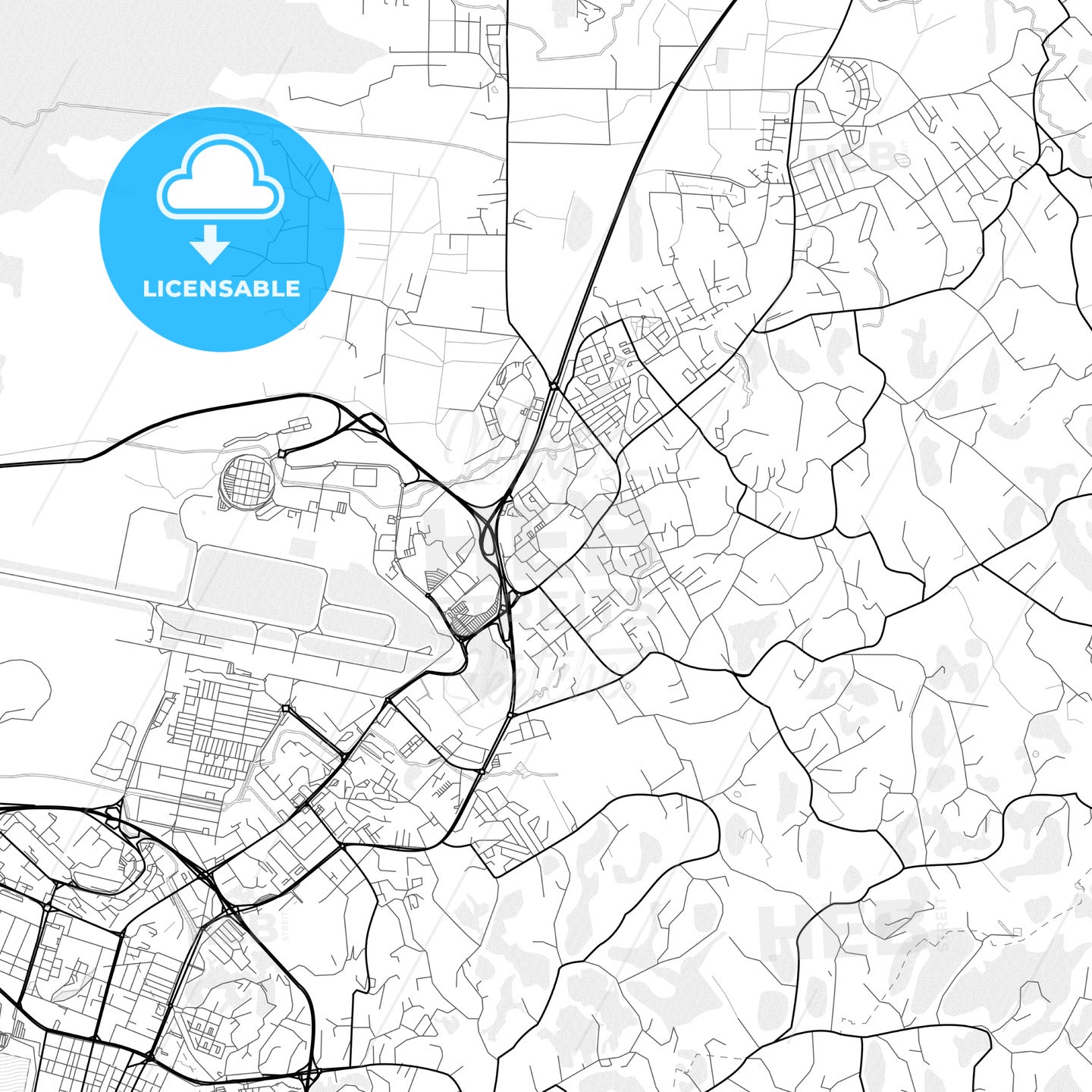 Vector PDF map of Les Abymes, France