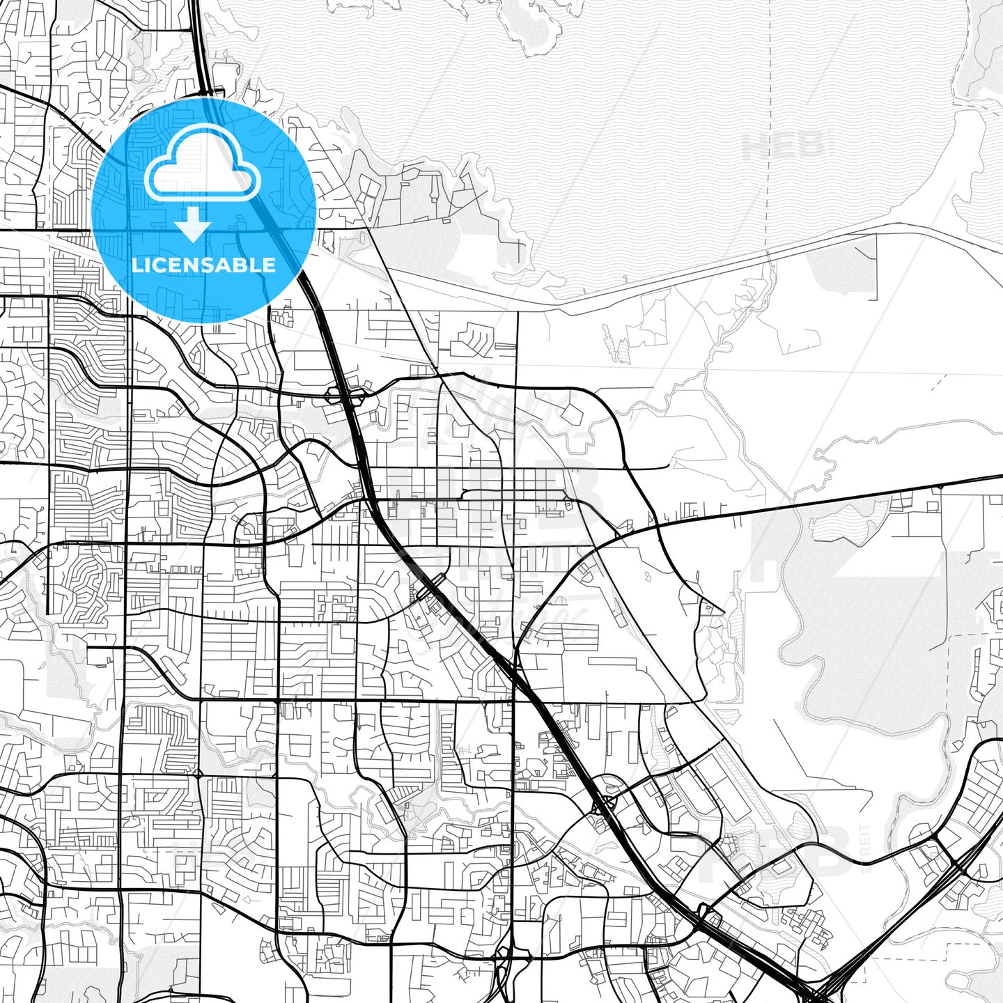 Vector PDF map of Lewisville, Texas, United States - HEBSTREITS