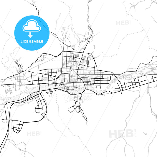 Vector PDF map of Lhasa, China