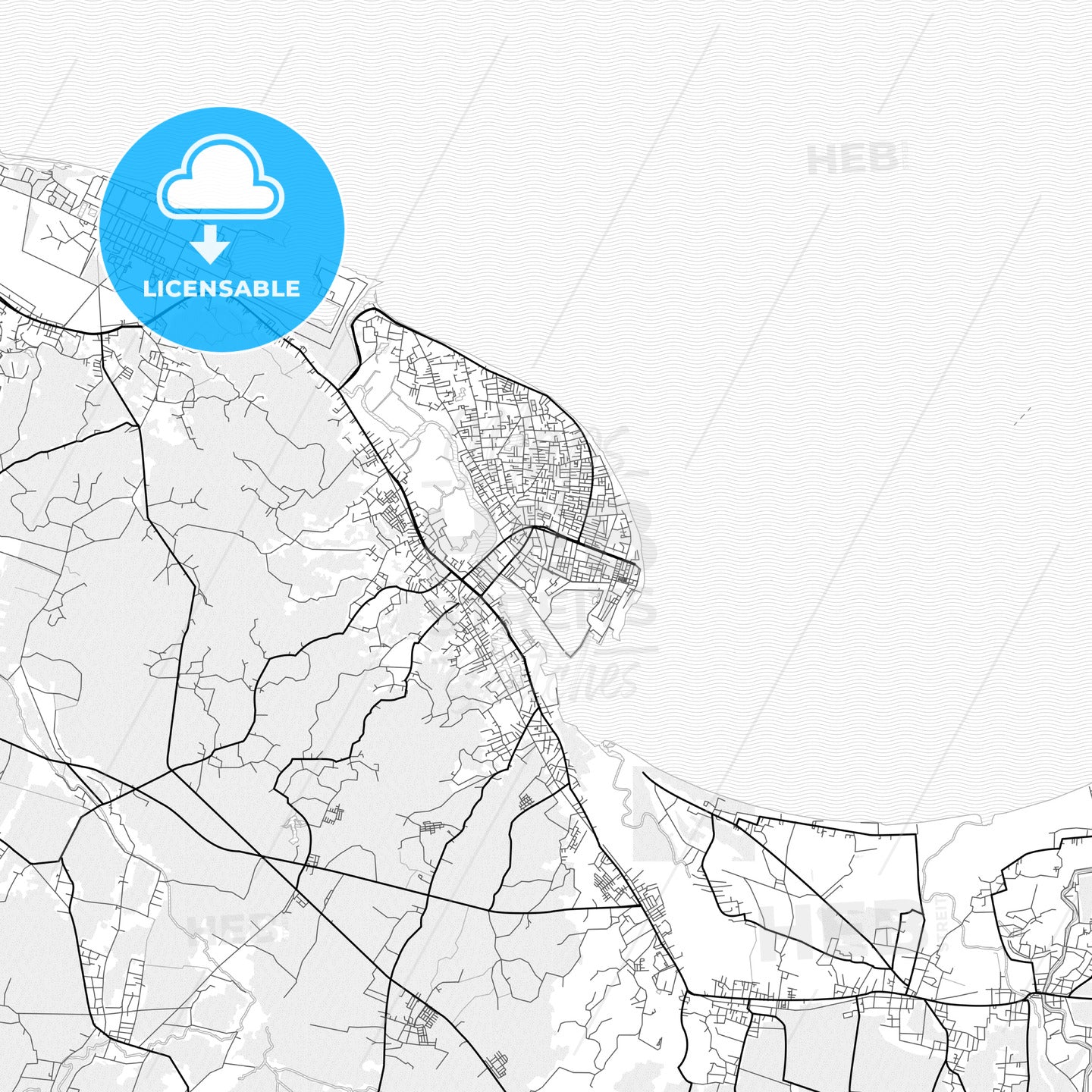 Vector PDF map of Lhokseumawe, Indonesia