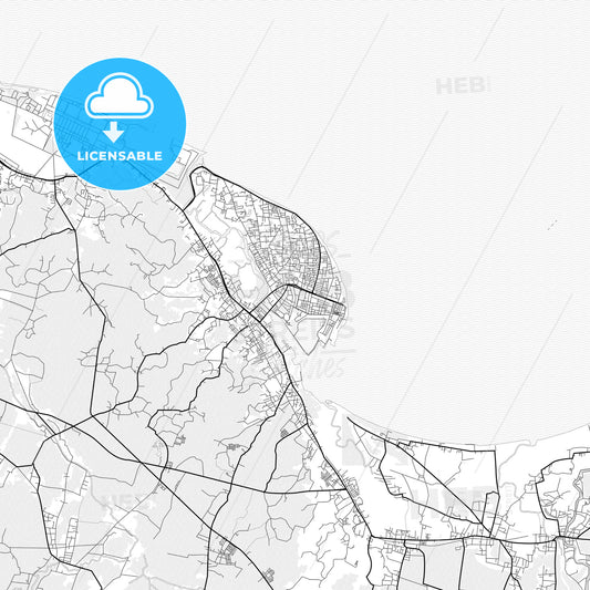 Vector PDF map of Lhokseumawe, Indonesia