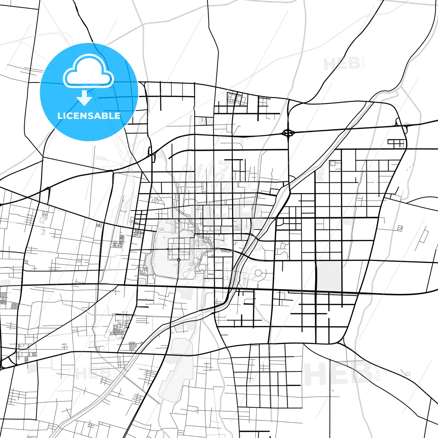 Vector PDF map of Liaocheng, China