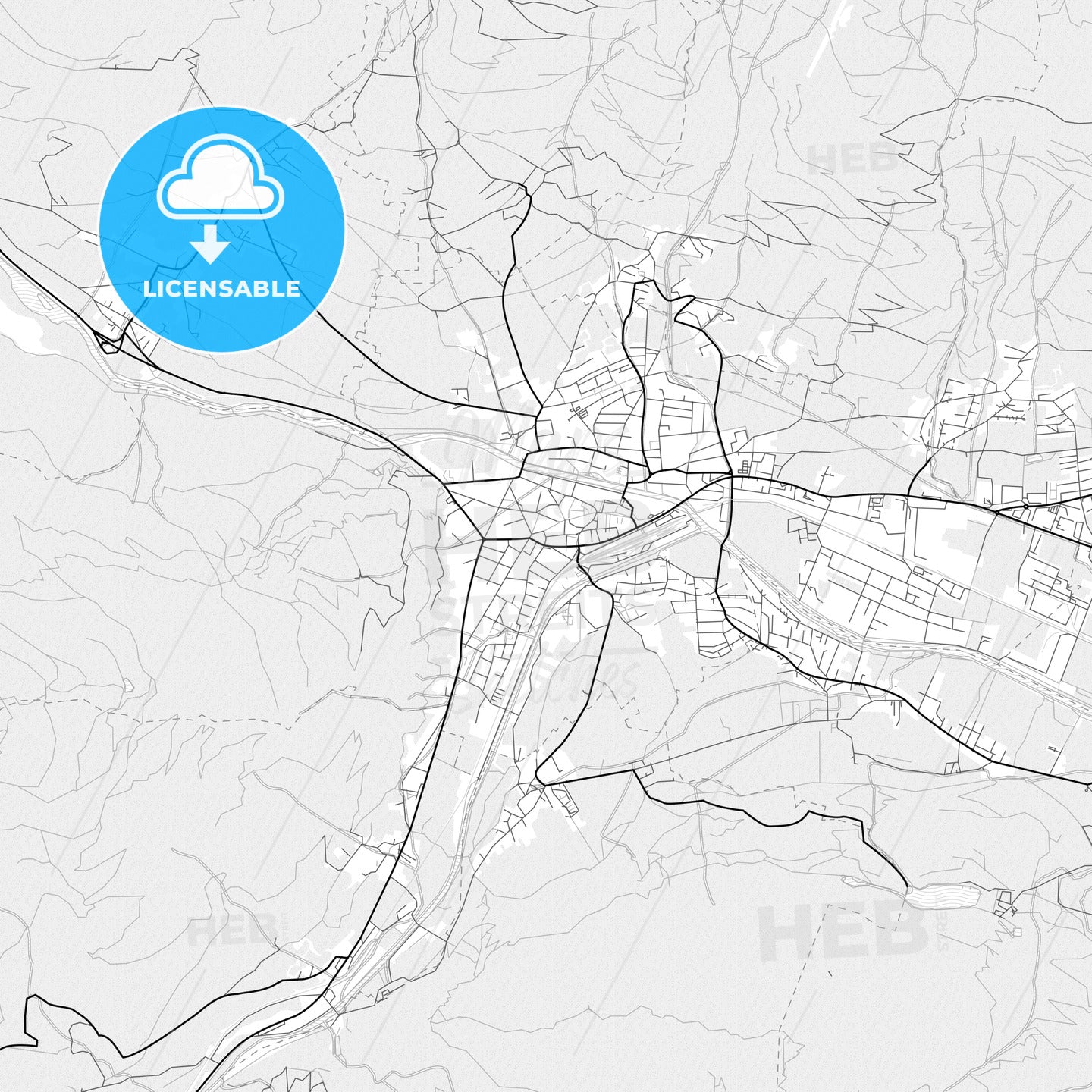 Vector PDF map of Lienz, Austria