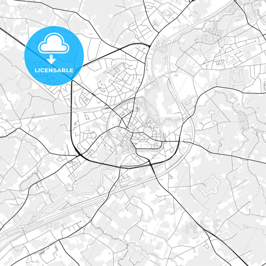 Vector PDF map of Lier, Belgium