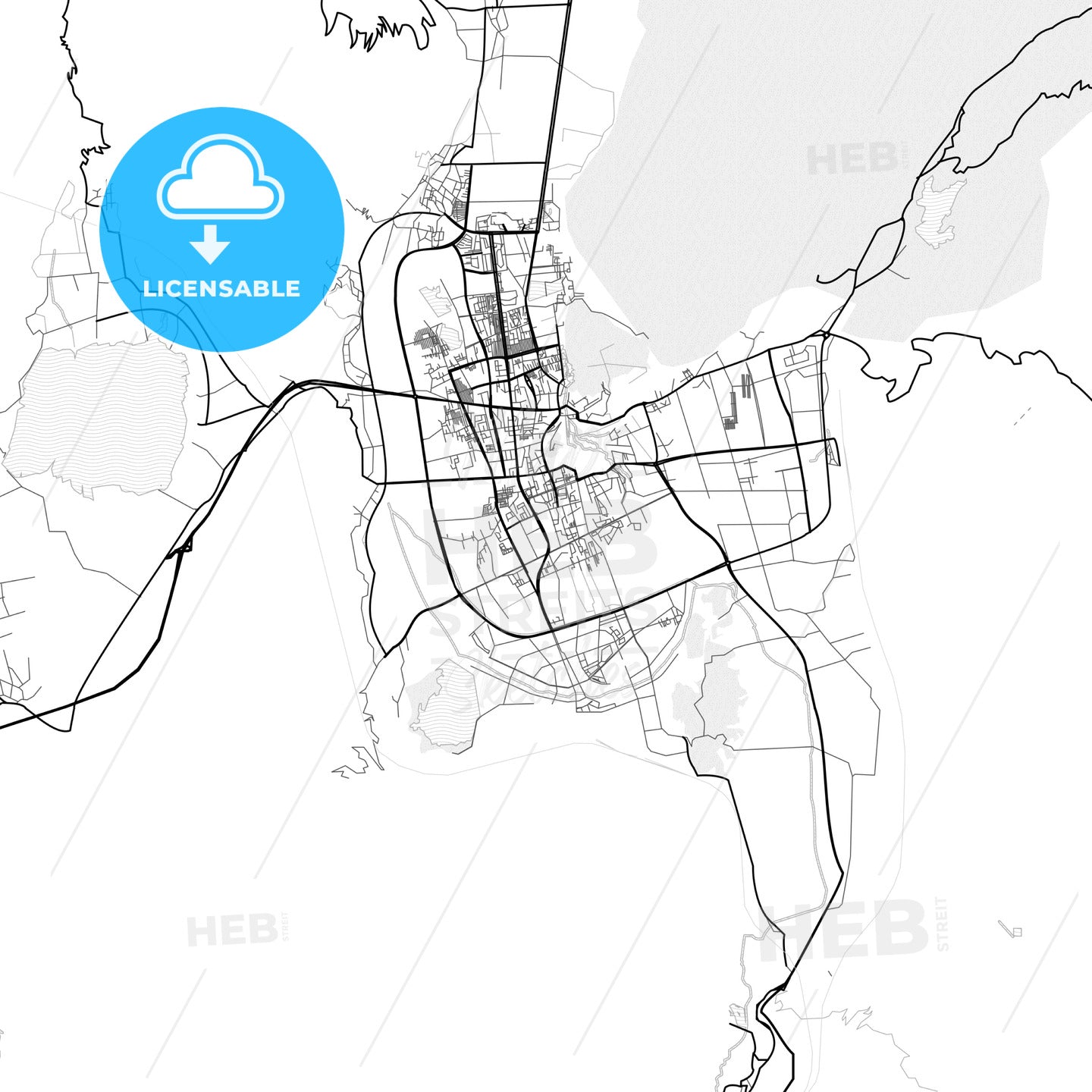 Vector PDF map of Lijiang, China