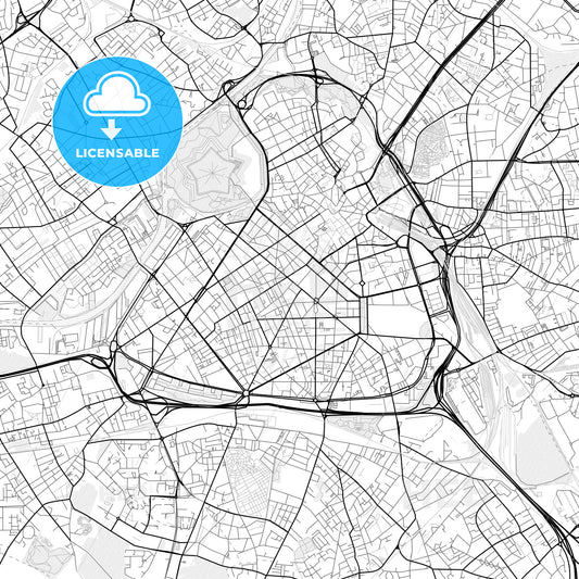 Vector PDF map of Lille, France