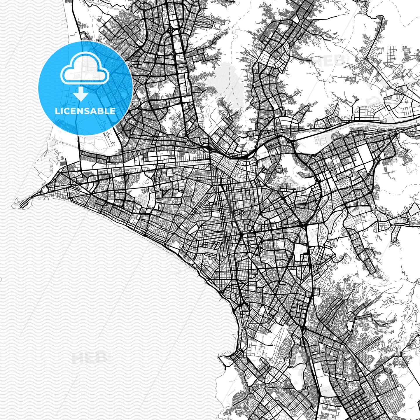 Vector PDF map of Lima, Peru