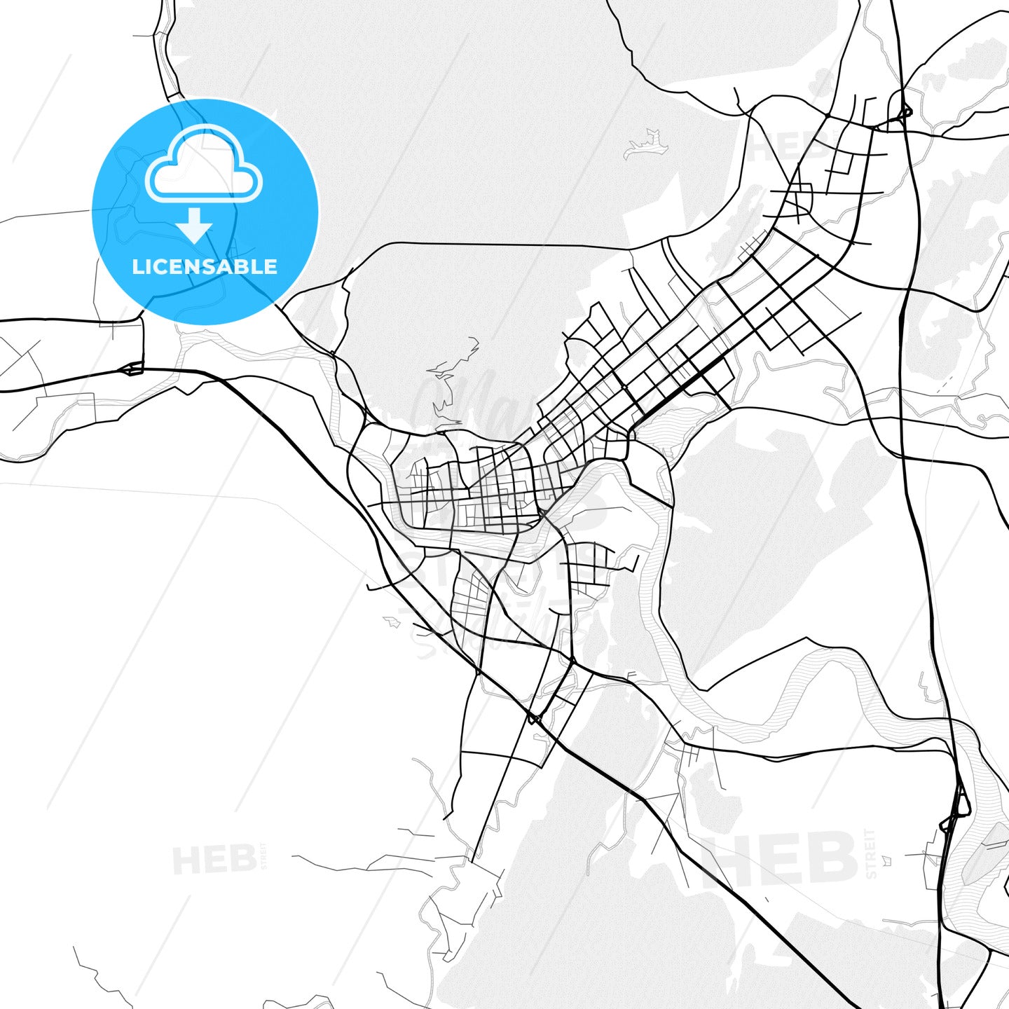 Vector PDF map of Linhai, China