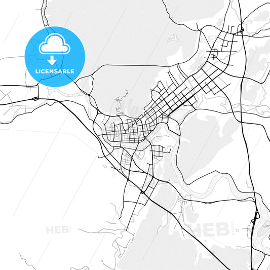 Vector PDF map of Linhai, China