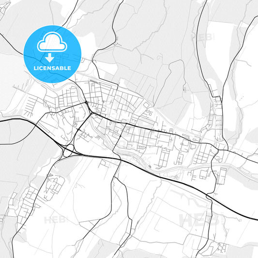 Vector PDF map of Liptovský Mikuláš, Slovakia