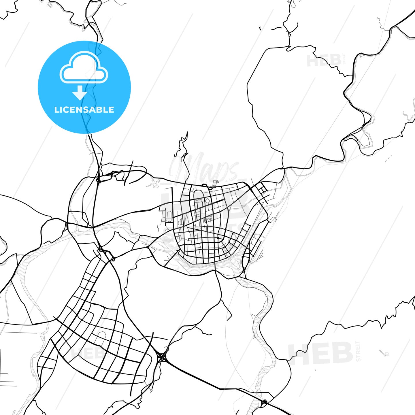 Vector PDF map of Lishui, China