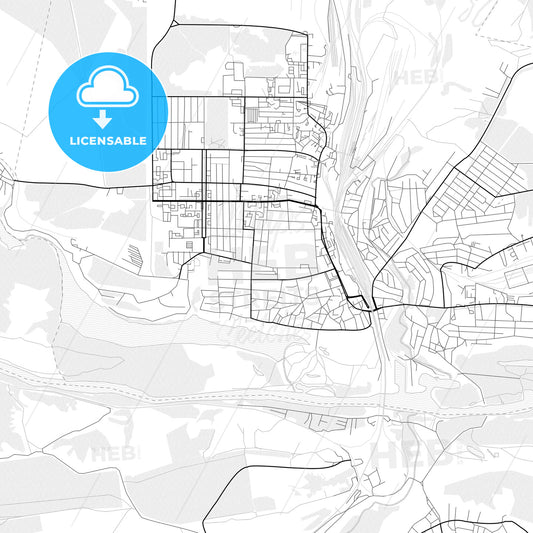 Vector PDF map of Liski, Russia