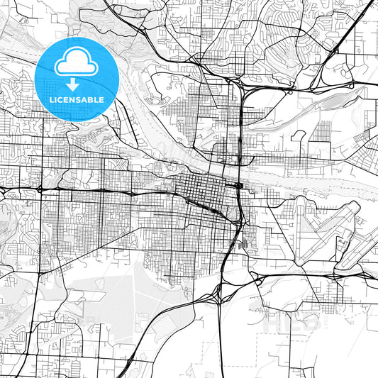 Vector PDF map of Little Rock, Arkansas, United States