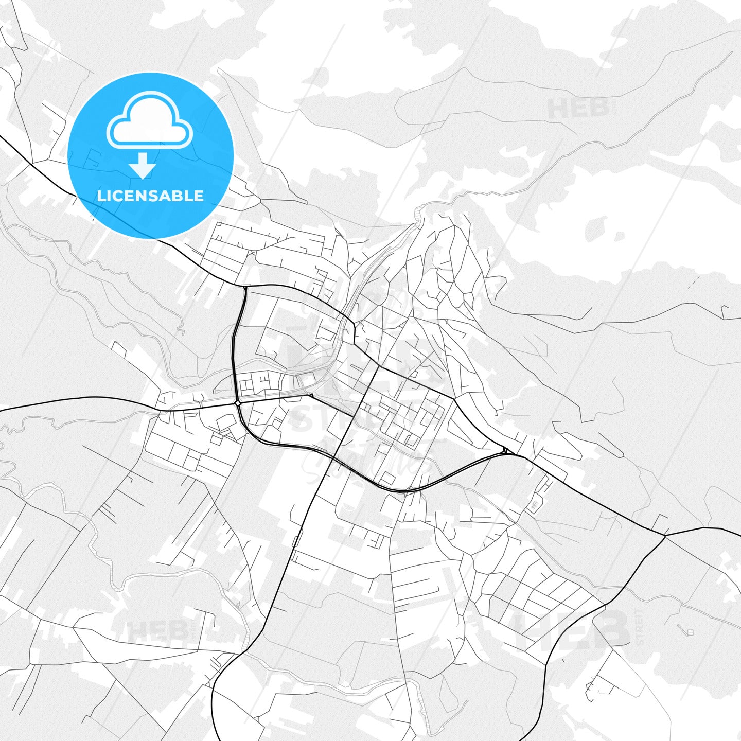 Vector PDF map of Livno, Bosnia and Herzegovina