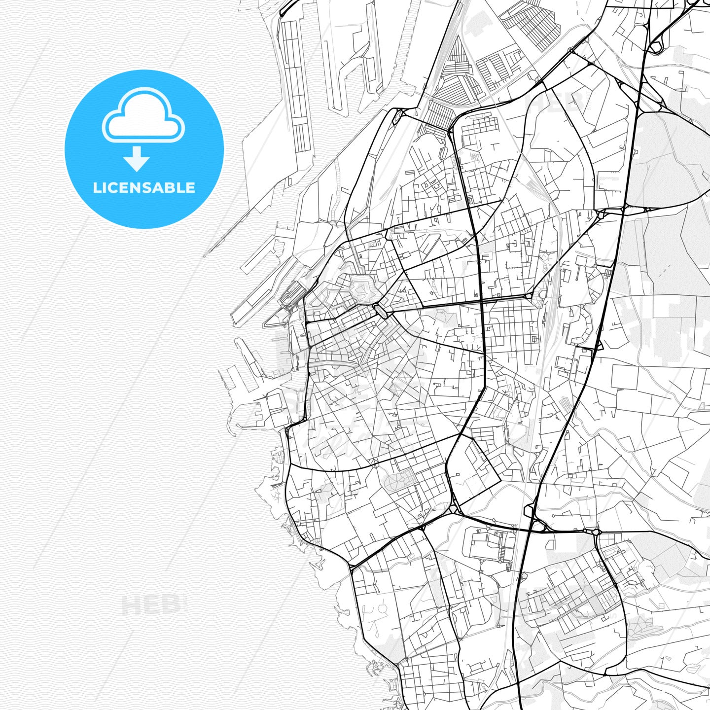 Vector PDF map of Livorno, Italy