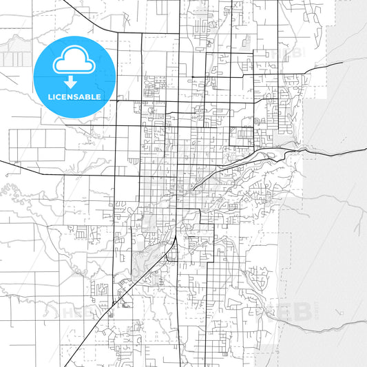 Vector PDF map of Logan, Utah, United States