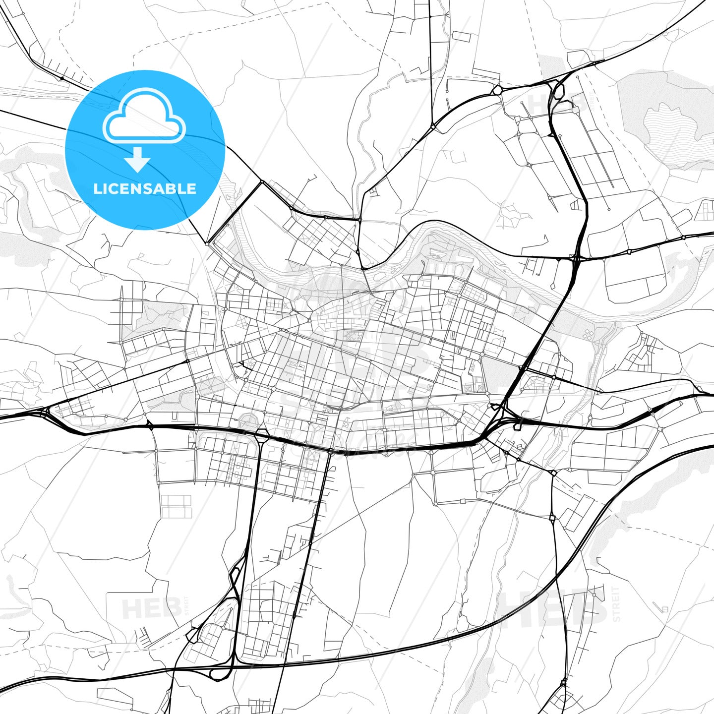 Vector PDF map of Logroño, Spain
