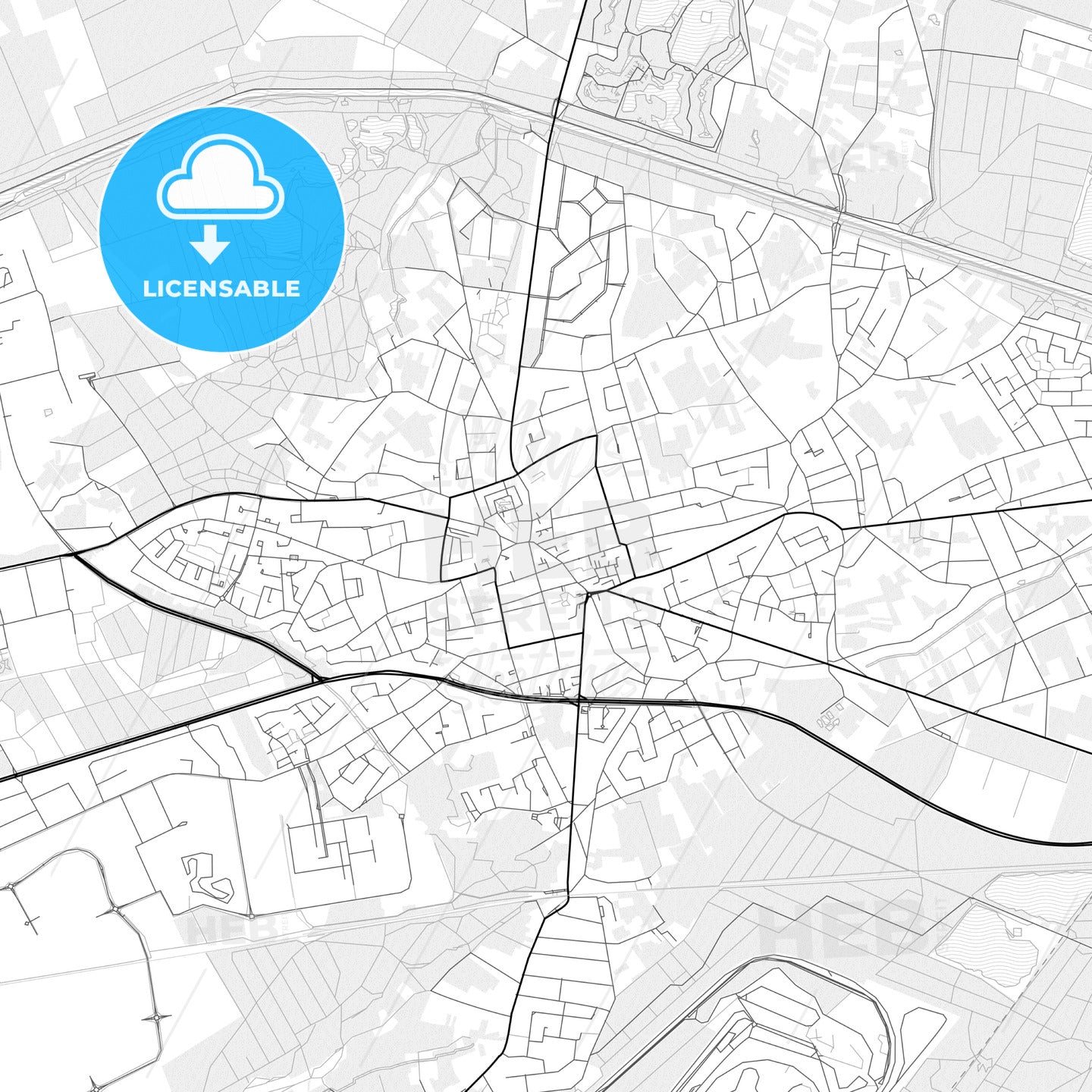 Vector PDF map of Lommel, Belgium