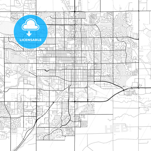 Vector PDF map of Longmont, Colorado, United States
