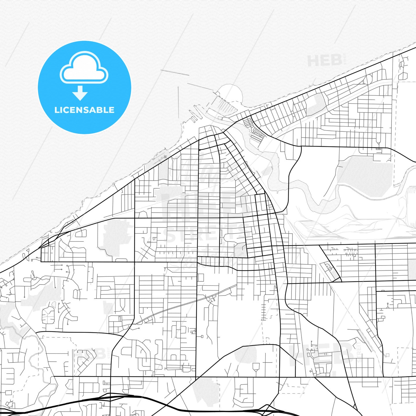 Vector PDF map of Lorain, Ohio, United States - HEBSTREITS