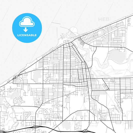 Vector PDF map of Lorain, Ohio, United States