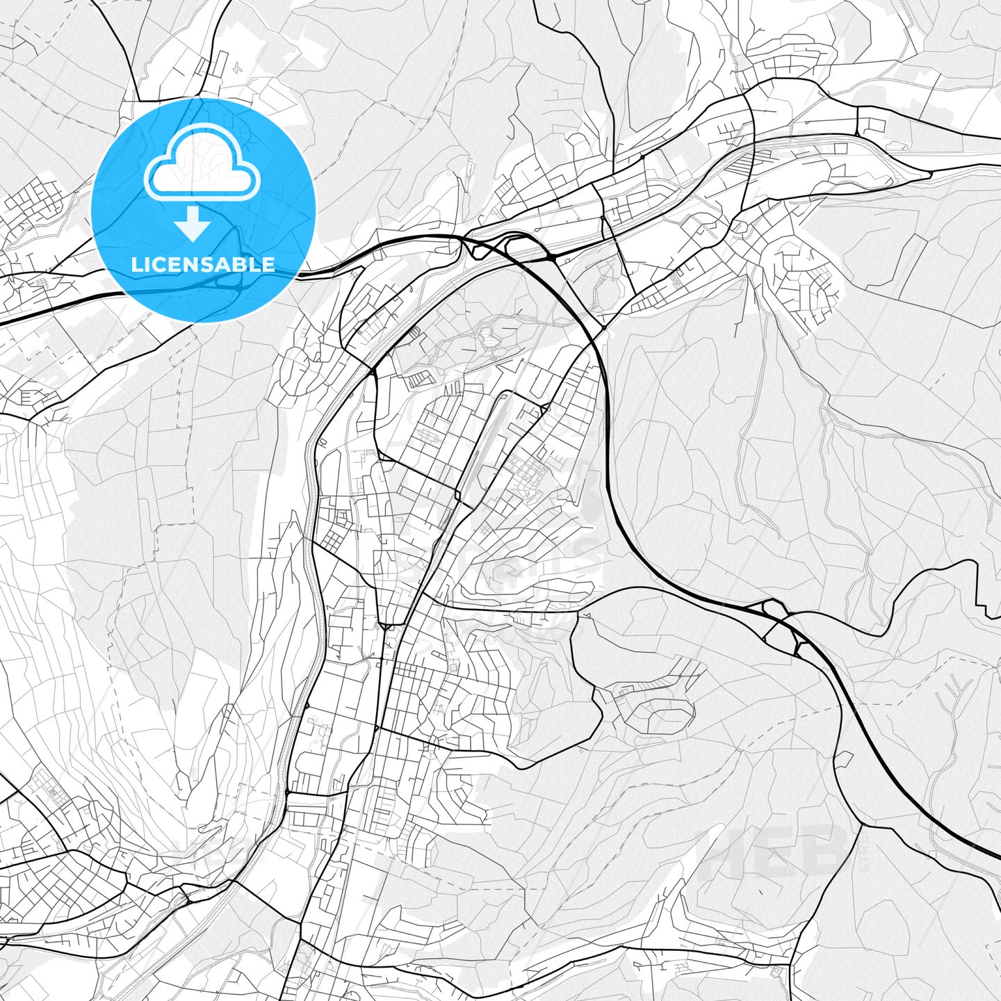 Vector PDF map of Lorrach, Germany