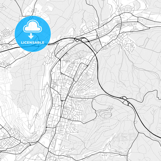 Vector PDF map of Lorrach, Germany