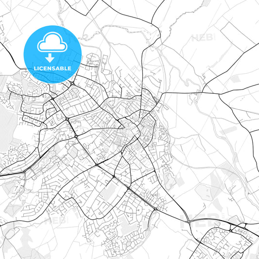 Vector PDF map of Loughborough, England