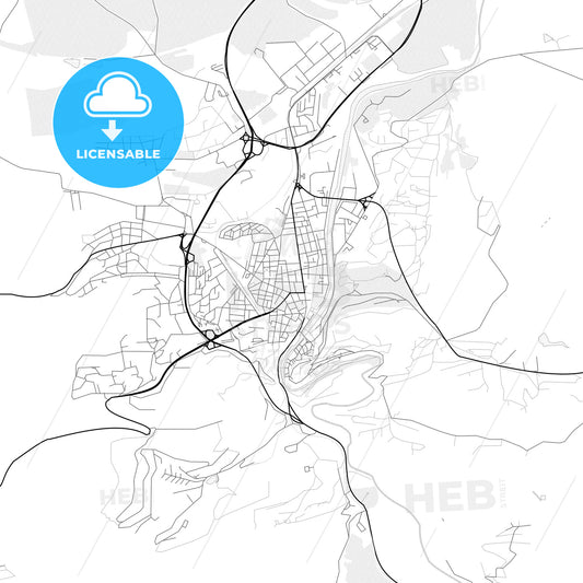 Vector PDF map of Lovech, Bulgaria