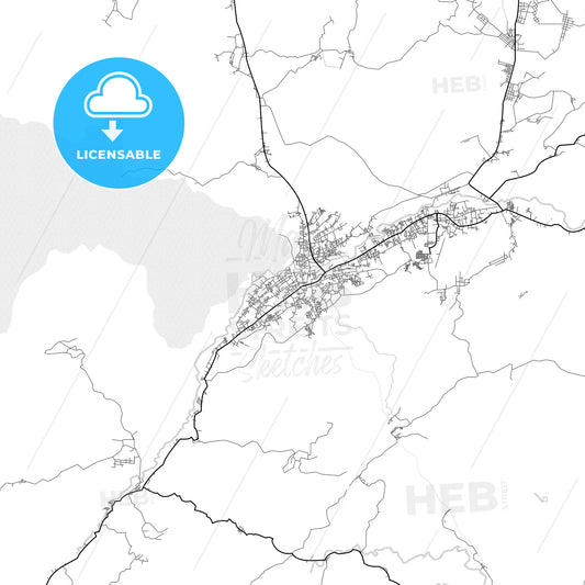 Vector PDF map of Lubuklinggau, Indonesia