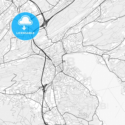 Vector PDF map of Lucerne, Switzerland