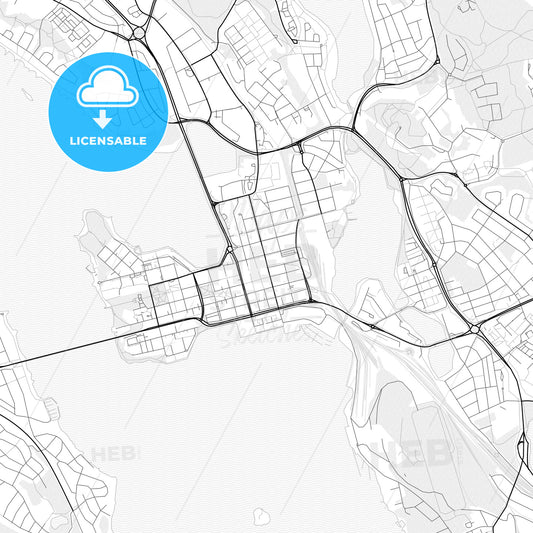 Vector PDF map of Luleå, Sweden