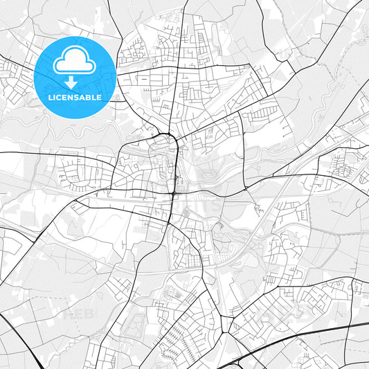 Vector PDF map of Lunen, Germany