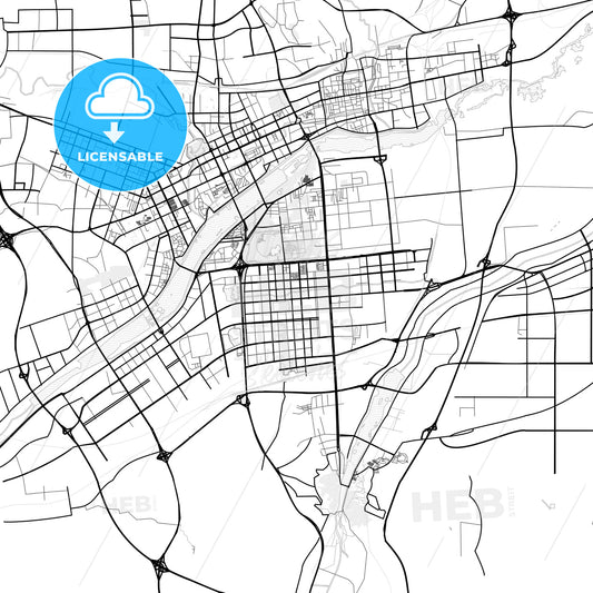 Vector PDF map of Luoyang, China