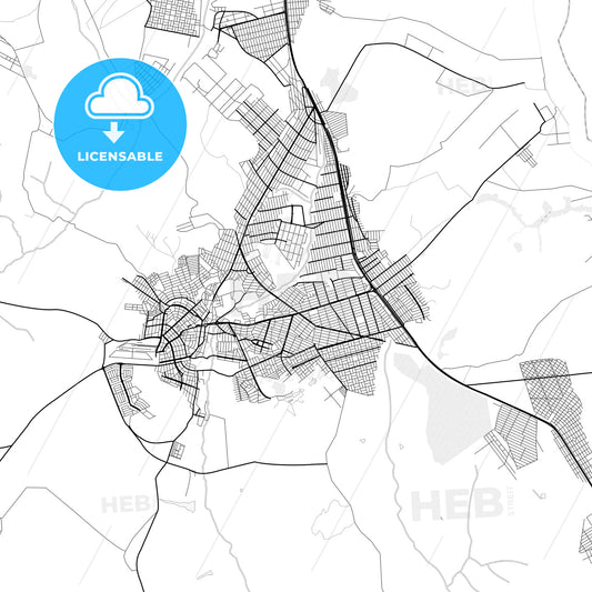 Vector PDF map of Luziania, Brazil