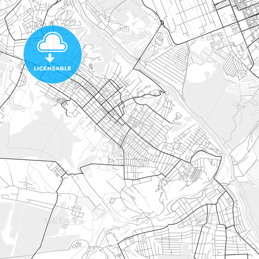 Vector PDF map of Lysychansk, Ukraine