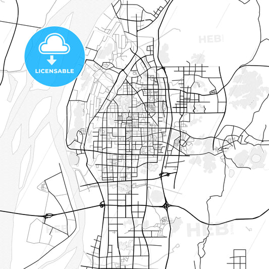 Vector PDF map of Ma-anshan, China