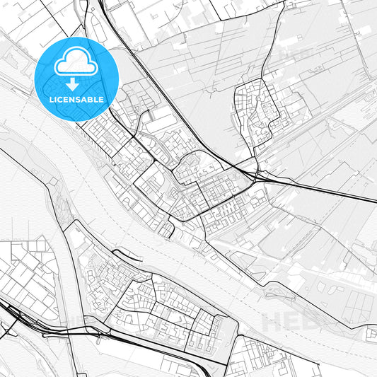 Vector PDF map of Maassluis, Netherlands