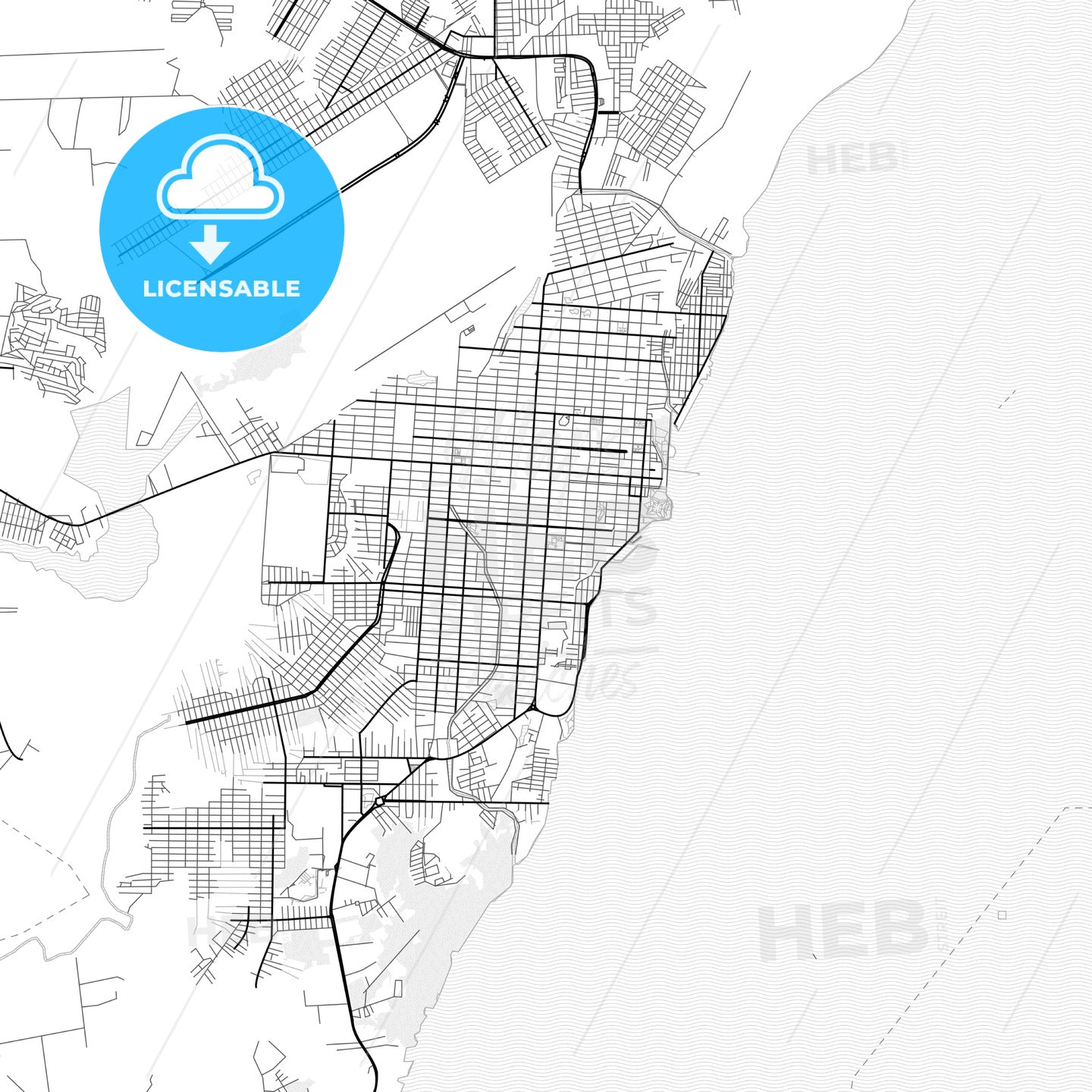 Vector PDF map of Macapa, Brazil