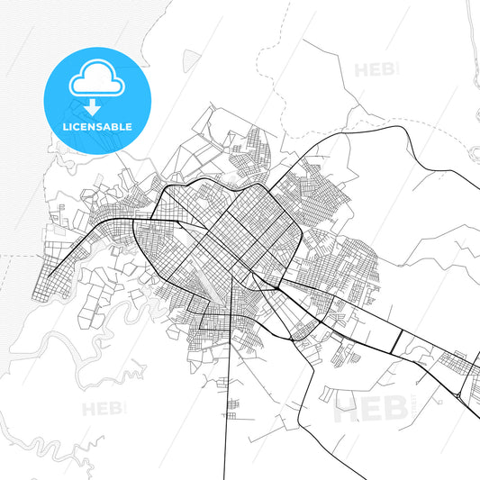 Vector PDF map of Machala, Ecuador