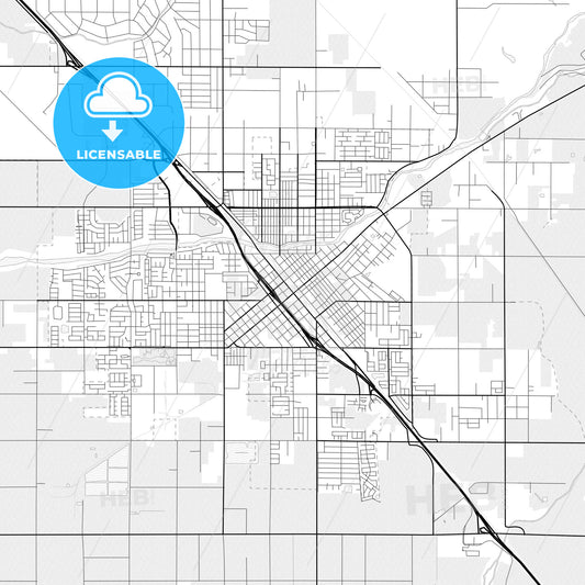 Vector PDF map of Madera, California, United States