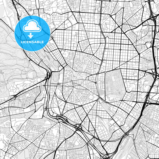 Vector PDF map of Madrid, Spain