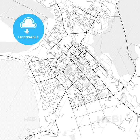 Vector PDF map of Magadan, Russia