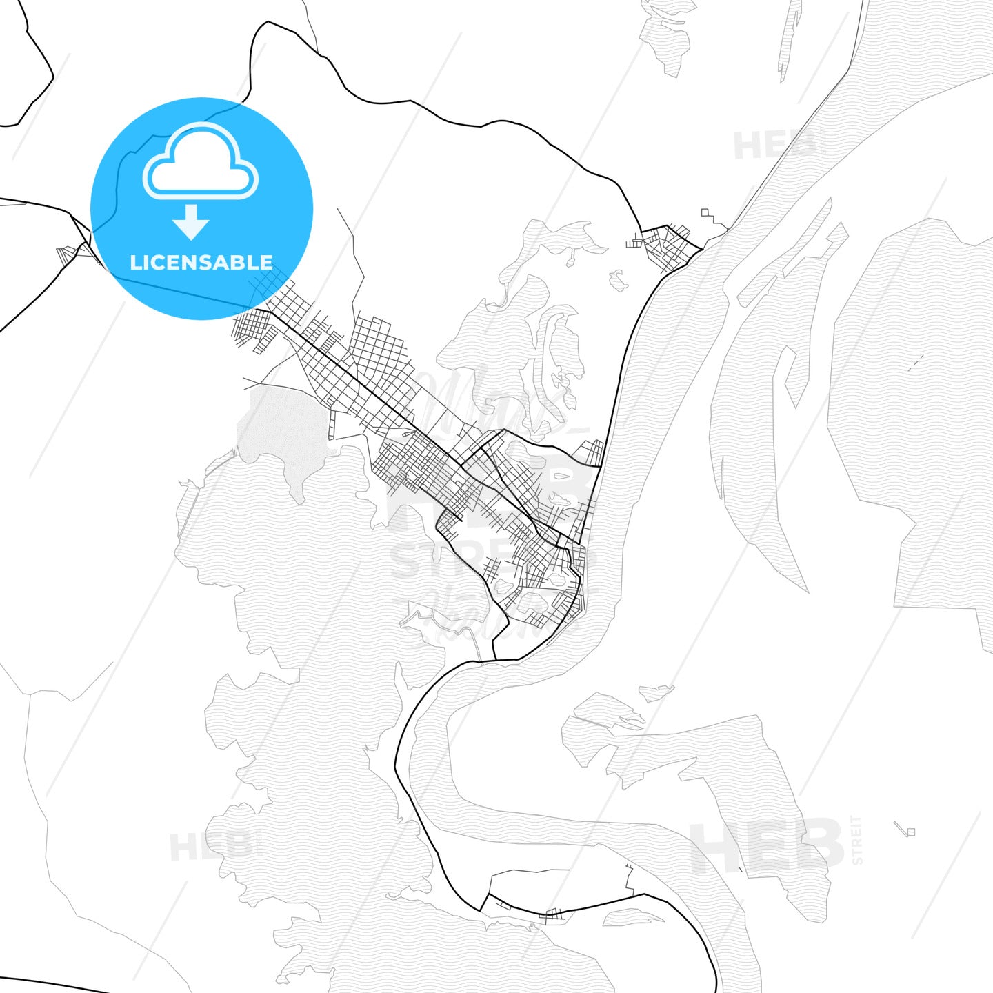 Vector PDF map of Magangue, Colombia